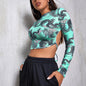 European And American Backless Lace-up Long-sleeved T-shirt Women