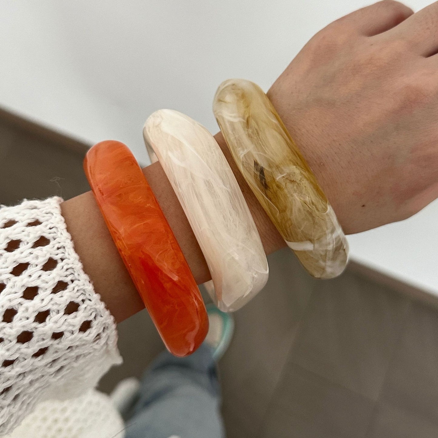 Acrylic Bracelet Exaggerated Ins Style Irregular Translucent