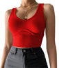 Women's Slim-fit  Deep V-neck Midriff-baring Knitted Vest