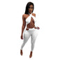 Sexy Casual Fashion Solid Color Two-piece Suit