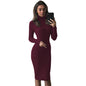 Ladies Fashion Slim Long Sleeve Turtleneck Dress