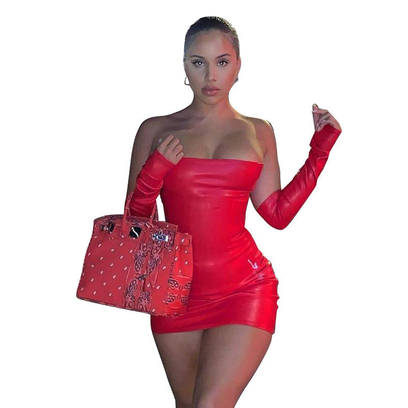 Women's New Fashion Design Off-neck Sheath Dress