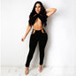 Sexy Casual Fashion Solid Color Two-piece Suit