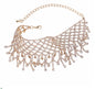 Women Rhinestone Fringed Necklace Chain