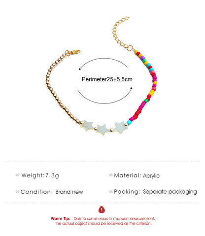 Creative Rice Beads Star Bracelet Bohemian National Style Anklet