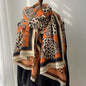 Color Blocking And Matching Cashmere Scarves For Women