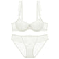 Sheer Lace Bra Spongeless Set