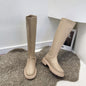Knight  Long  Women White Boots Mid Heel