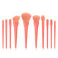 Candy color 10 cosmetic brushes set plastic short rod soft bristles