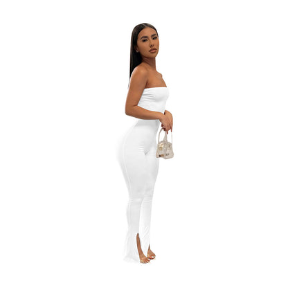 Spring And Summer Pure Color Milk Silk Tube Top Solid Color Slim Fit Bodysuit