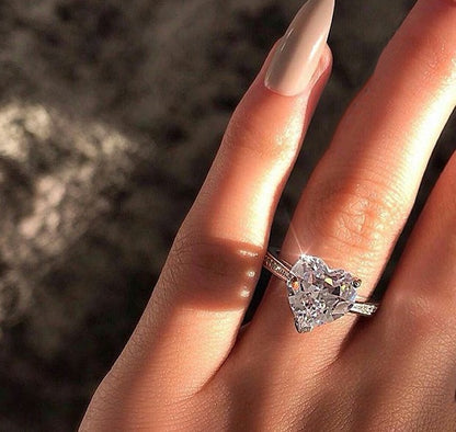 Ins best selling  heart-shaped ring wish new European and American engagement party ring jewelry