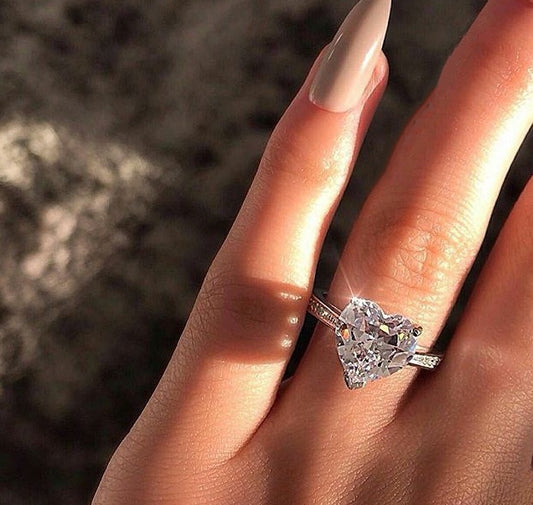 Ins best selling  heart-shaped ring wish new European and American engagement party ring jewelry