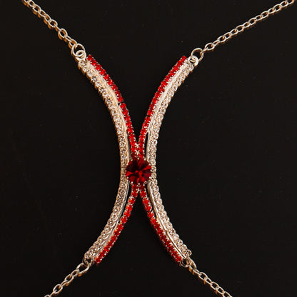 Women's Fashion Simple Rhinestone Chest Chain