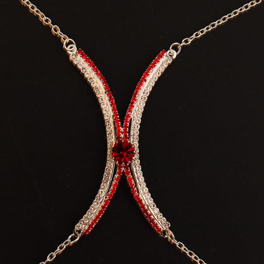 Women's Fashion Simple Rhinestone Chest Chain
