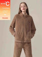 Women's Pajamas Fleece-lined Thickened Flannel Warm Loungewear Suit