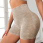 Frosted Washed Seamless High Waist Hip Lifting Yoga Shorts