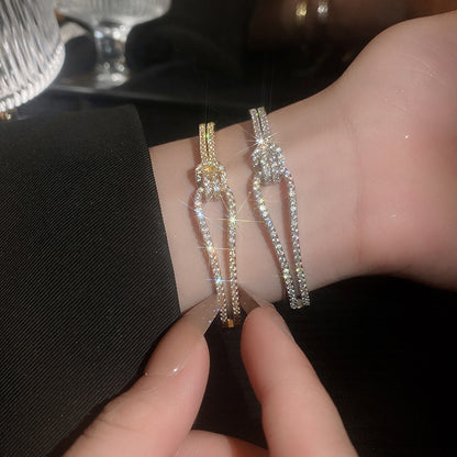 Fashion Zircon Geometric Cross Stitching Bracelet