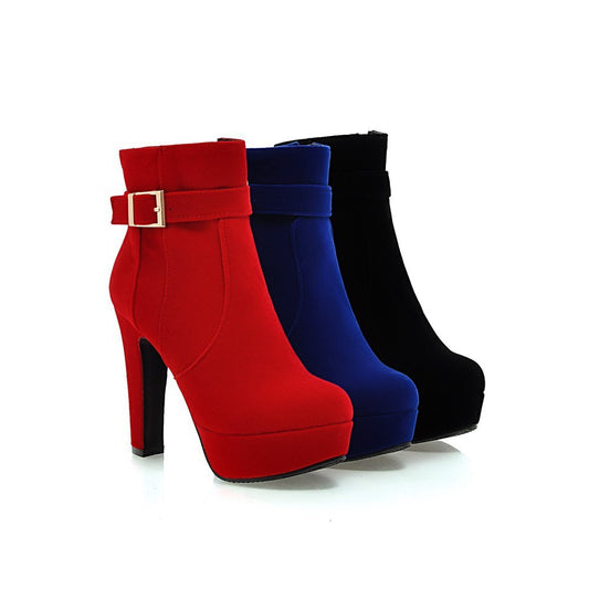 Autumn And Winter Women's Martin Boots Thick Heel High Heels