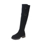 Korean Style Fashion Thick Heel Skinny Boots Over The Knee