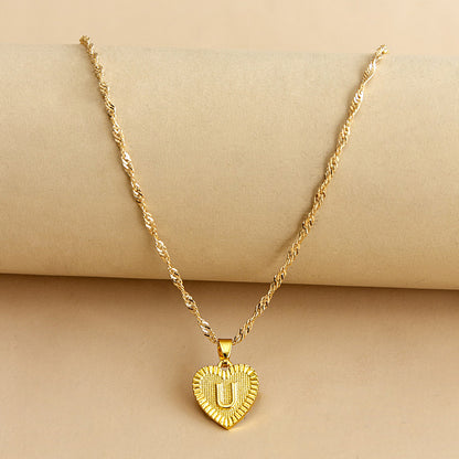 26 English Initial Letter Pendant Necklaces For Women