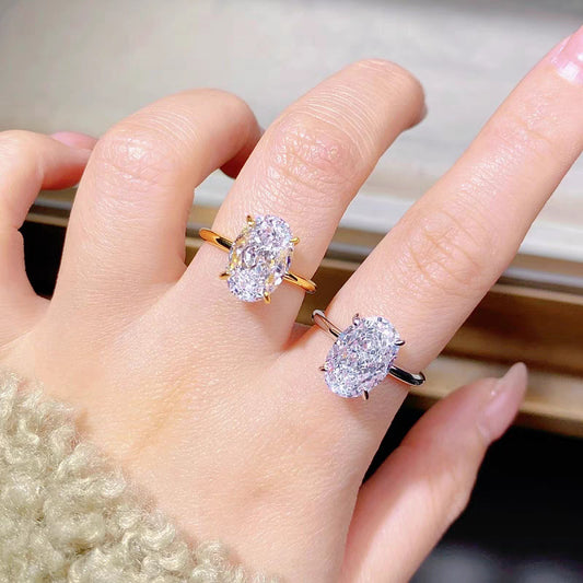 Zircon Oval Women's Light Ring Luxury
