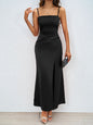 Temperament Sexy Sleeveless Split Sheath Solid Color Dress