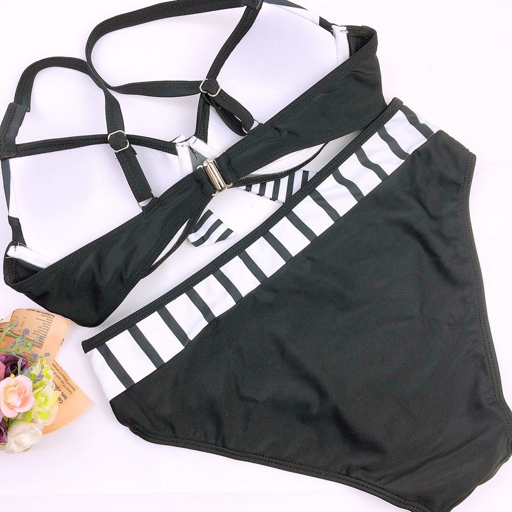 Bikini Solid Color Underwire Gather Swimsuit
