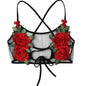 Three-Point Slim Padded Lace Bra Set Women