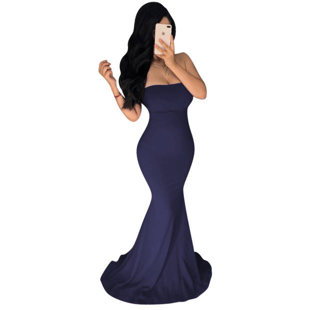 Strapless backless maxi skirt