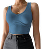 Women's Slim-fit  Deep V-neck Midriff-baring Knitted Vest