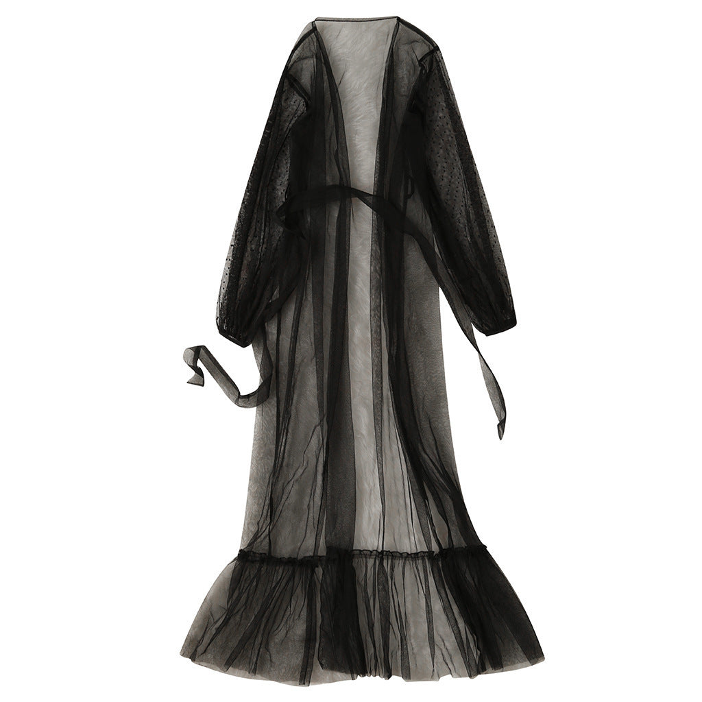 Women's Perspective Mesh Long Dress Pajamas