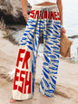 Hot Selling Wide Leg Colorful Graffiti Women's Casual Pants
