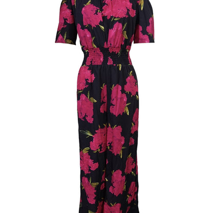 Ladies' One Shoulder Floral Print Waist Cinching Off Shoulder Sexy Fashion Jumpsuit