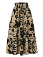 European And American Printed A- Line Skirt Pleated Skirt Women