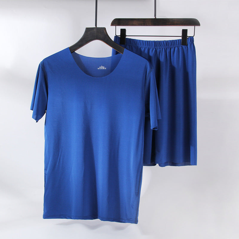 Men's Home Wear Short Sleeve Shorts Thin Suit
