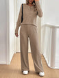 Loose Button Pit Stripes Knitting Suit