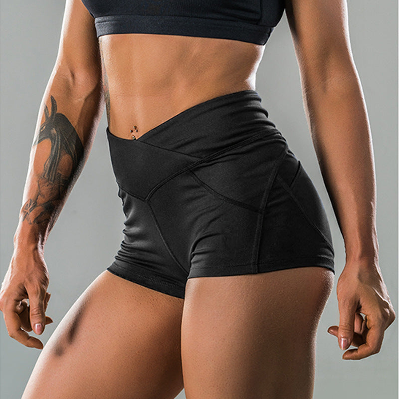 Sports shorts female tight hip sexy v-shaped peach hip high waist shorts yoga pants fitness pants