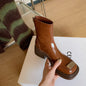 Women's Square Toe Vintage Chunky Heel Boots
