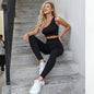 Seamless Yoga Fitness Moisture Wicking Sports Sexy Slanted Shoulder Running Set