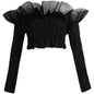 French Off Shoulder Short Shirt