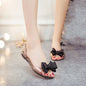 Summer sandals flat student tide plastic bow