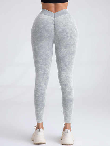 V-Back Scrunch Butt Workout Leggings, Women Seamless Gym Yoga Leggings High Waist Active Yoga Pants, Yoga Leggings High Waist Active Yoga Pants