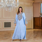 Middle East Saudi Muslim Rope Embroidered Robe Gown Elegant Dress