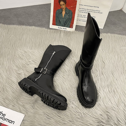 Fashion Ladies Thick-heel Non-slip High-top Knight Boots