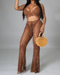 Summer Beach 2 Piece For Women Elegant Hollow Out Suit