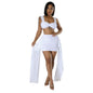 Casual Lotus Leaf Skirt Two-piece Set