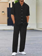 Men's Solid Color Short Sleeve Fashion Suit