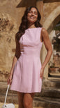 Women's Turtleneck Backless Dress Inelastic