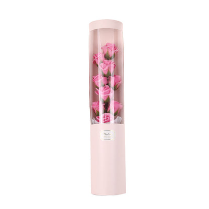 PVC Gift Box Soap Flower Rose Bouquet 1