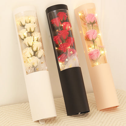 PVC Gift Box Soap Flower Rose Bouquet 1